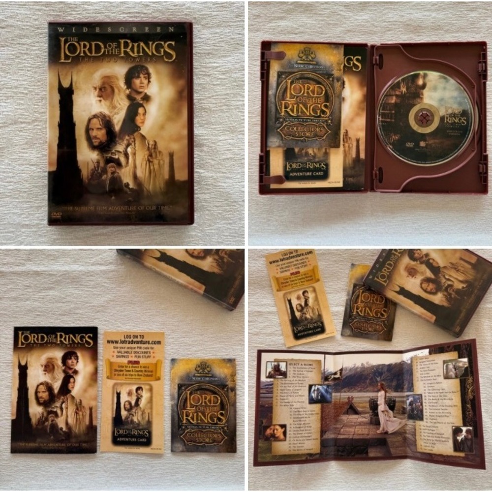 The Lord of the Rings The Two Towers DVD 2-Disc Widescreen 2002 w/ Inserts
